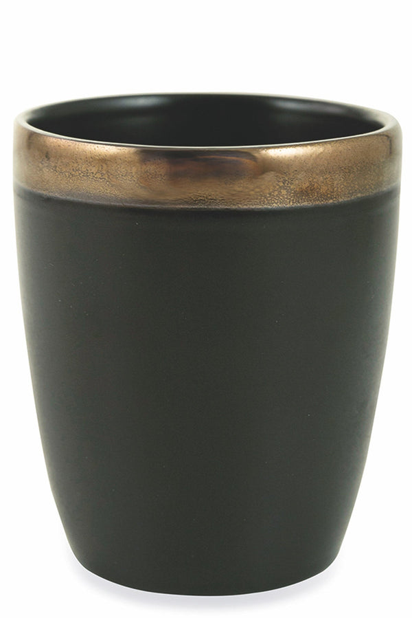 sconto Set mit 6 Wassergläsern aus Steinzeug 330 ml Villa d'Este Home Tivoli Nero Naima