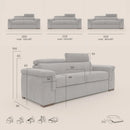 Divano Letto 3 Posti 200x100x95 cm in Tessuto Marrone
