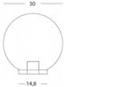 Lampada Testa Palo a Sfera Fume Diametro 30Cm Colore Nero per Esterno Linea Globo Sovil