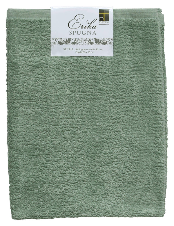 Schwamm-Set Gästetücher + Salbeigrünes Handtuch prezzo