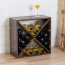 Cantinetta Portabottiglie in Legno 48x23x48 cm Noce