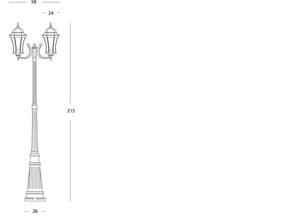 Lampada Palo Due Luci per Giardino Colore Nero e Verde per Esterno Linea Curvata Sovil