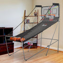 Canestri Basket con Tabellone LED 205x110x205 cm 4 Palloni e 8 Modalità di Gioco Bianco e Nero   