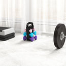 Set 6 Manubri Pesi (2x1 kg, 2x2 kg, 2x3 kg) da 12 kg con Supporto/Kettlebell, in Metallo e PP Rosa, Azzurro e Viola      