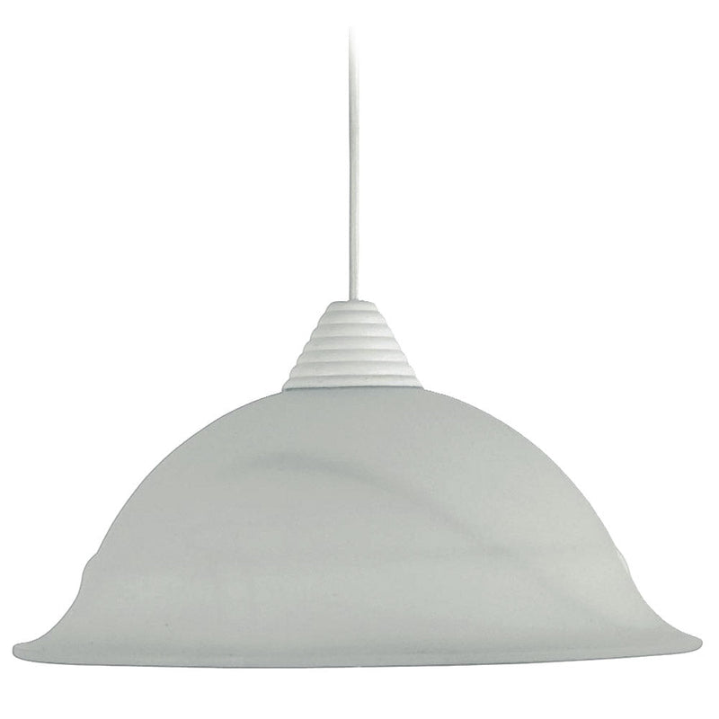 Sospensione D30 1xE27 Montatura Bianca Vetro Alabastro Bianco E-Energy Lidia