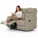 Divano 2 Posti 132x96x103 cm Recliner Manuale 2 Posti in Tessuto Tortora      