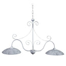 Sospensione 2xE27 Montatura Bianco Vetro Lastra Bianco E-Energy Anastasia