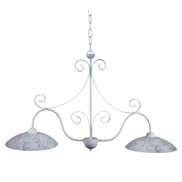 sconto Aufhängung 2xE27 Fassung Weiß Glasplatte Weiß E-Energy Anastasia