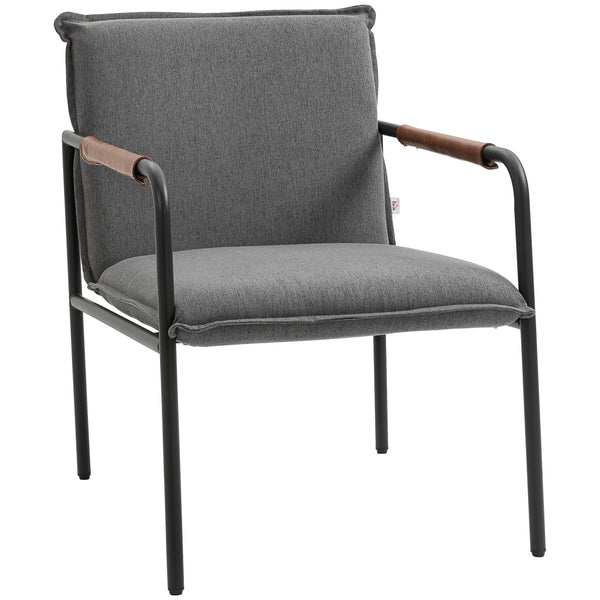 online Sedia Imbottita 65,5x85x85 cm in Tessuto Effetto Lino Grigia