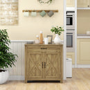 Credenza da Cucina Stile Country 80x39,7x80cm con Armadietto a 2 Ante e Cassetto in MDF Color Legno      