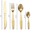 Set Posate 16 Pezzi in Finitura Oro Opaco
