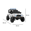 Macchina Elettrica per Bambini Licenza Jeep Wrangler Rubicon 12V con Sedili in Pelle e Telecomando Bianco 