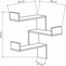 Mensola Scaffale Angolare da Parete 60x22x90 cm 3 Piani Salvaspazio in Legno Tortora      