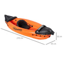 Canoa Gonfiabile 1 Posto 270x93x50 cm in PVC Arancione, Nero