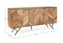 Credenza 3 Ante 160x40x76 cm in Legno Marrone