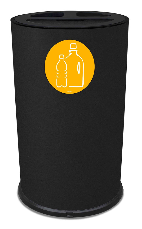 Pattumiera Per Raccolta Differenziata Ø 35x50 cm In Acciaio Verniciato 3 Scomparti Nero acquista