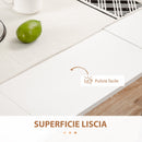 Tavolo da Pranzo Pieghevole  6 Persone 180x85x75 cm in Truciolato e Acciaio Bianco