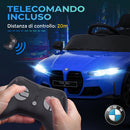 Macchina Elettrica per Bambini 108x69,5x51 cm Licenza BMW M4 con Telecomando Clacson e Fari Blu      