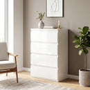 Cassettiera 40x35x74 cm 4 cassetti Salvaspazio in Legno Bianco Lucido      
