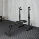 Panca Pesi Pieghevole 140x73x98-122 cm in Acciaio Nero