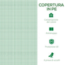 Telo per Serra 3x3x2 m con 6 Finestre Porta Avvolgibile e Bordi Interrati in PE Verde