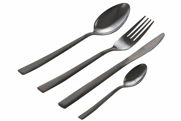 Service Besteckset 24-teilig aus poliertem schwarzem Stahl Villa d'Este Home Tivoli Modern prezzo