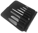 Set Coltelli 8 Pezzi Multiuso con Fodero Bufalo Kit Pro Manico Nero