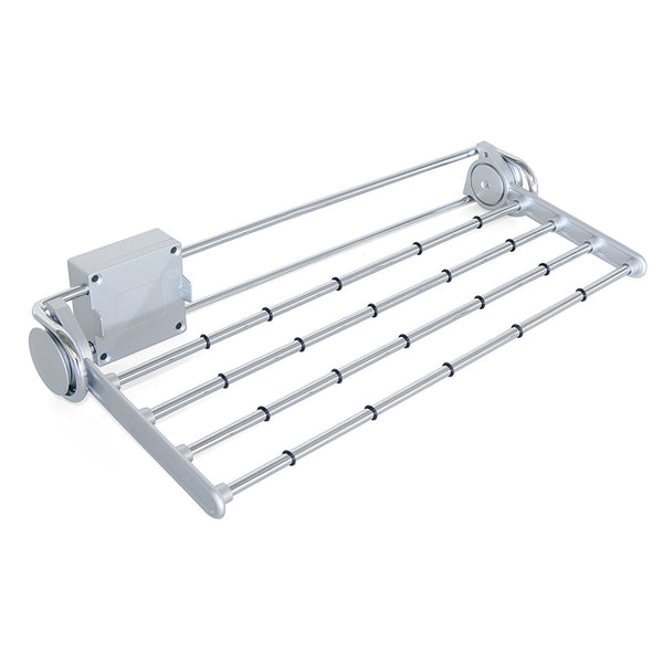 sconto Ausziehbarer Hosenhalter für Kleiderschrank 46 cm in Emuca Metallic Grey Stahl und Kunststoff