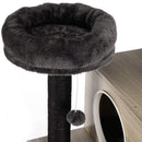 Albero Tiragraffi per Gatti Graffiatoio 2 Palline 2 Cucce Coperte 40x30x25 cm in MDF Rivestimento in Peluche Nero      