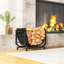 Porta Legna da Interno Esterno in Metallo con Borsa Oxford 53x33x43 cm Nero      