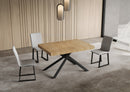 Tavolo Allungabile 120-204x80x74 cm Niket Quercia Natura Gambe Antracite