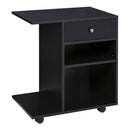 Mobile Porta Stampante 1 Cassetto 2 Ripiani 60x40x68,5 cm in Legno  Nero