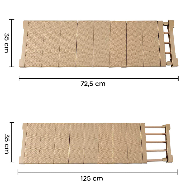Mensola Estensibile per Armadi 35 x 72,5-125 cm Scaffale Salvaspazio in ABS Beige