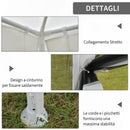 Gazebo in Tessuto PE con Zanzariera Bianco 4x3m 