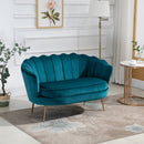 Divano 2 Posti 130x77x77 cm in Velluto Verde