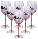 Set 6 Calici Chic in Vetro VdE Tivoli 1996 Trasparente e Rose Gold