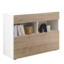 Credenza Mobile Soggiorno 1 Anta 2 Vani 111x42x82 cm TFT Akira Bianco e Naturale