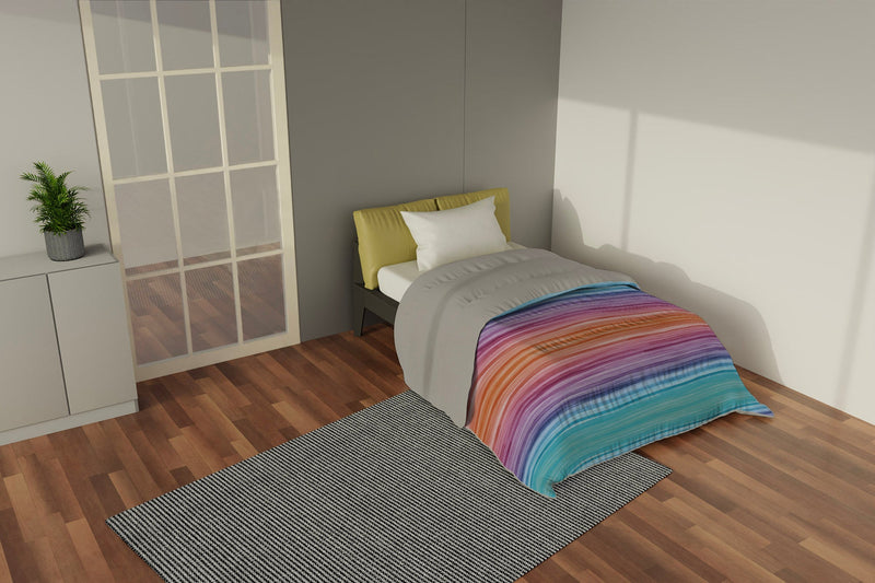 Trapunta Invernale 1 Piazza e Mezzo Stampata in Microfibra 300gr Double Face Rainbow