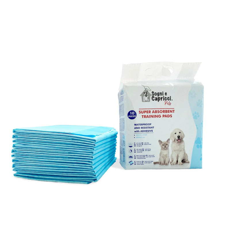 Set 80 Tappetini Assorbenti Profumo Neutro 60x60 cm in Poliestere Bianco/Azzurro