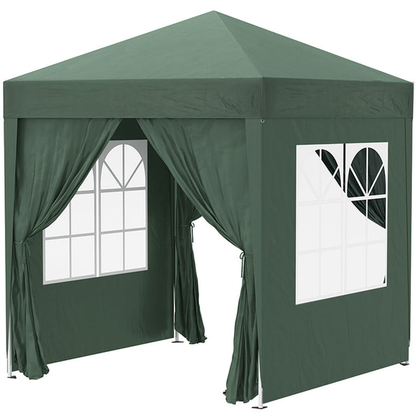 sconto Gazebo Pieghevole 2x2m in Metallo e Poliestere Verde