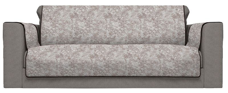 Copridivano con Copri Braccioli in Poliestere e Cotone Marrone Varie Misure