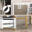 Mobile Toeletta con Specchio 2 Cassetti 5 Ripiani e Sgabello 80x40x138 cm in MDF e Truciolato Bianco