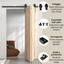 Kit per Porta Scorrevole Pieghevole 152,5x0,5x4 cm in Acciaio al Carbonio Nero      