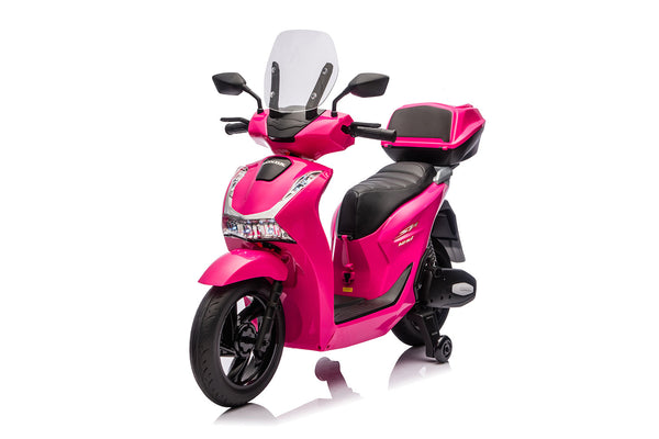 acquista Scooter Elettrico per Bambini Licenza Ufficiale Honda SH125 12V con Ruote EVA e Sedile Pelle Rosa
