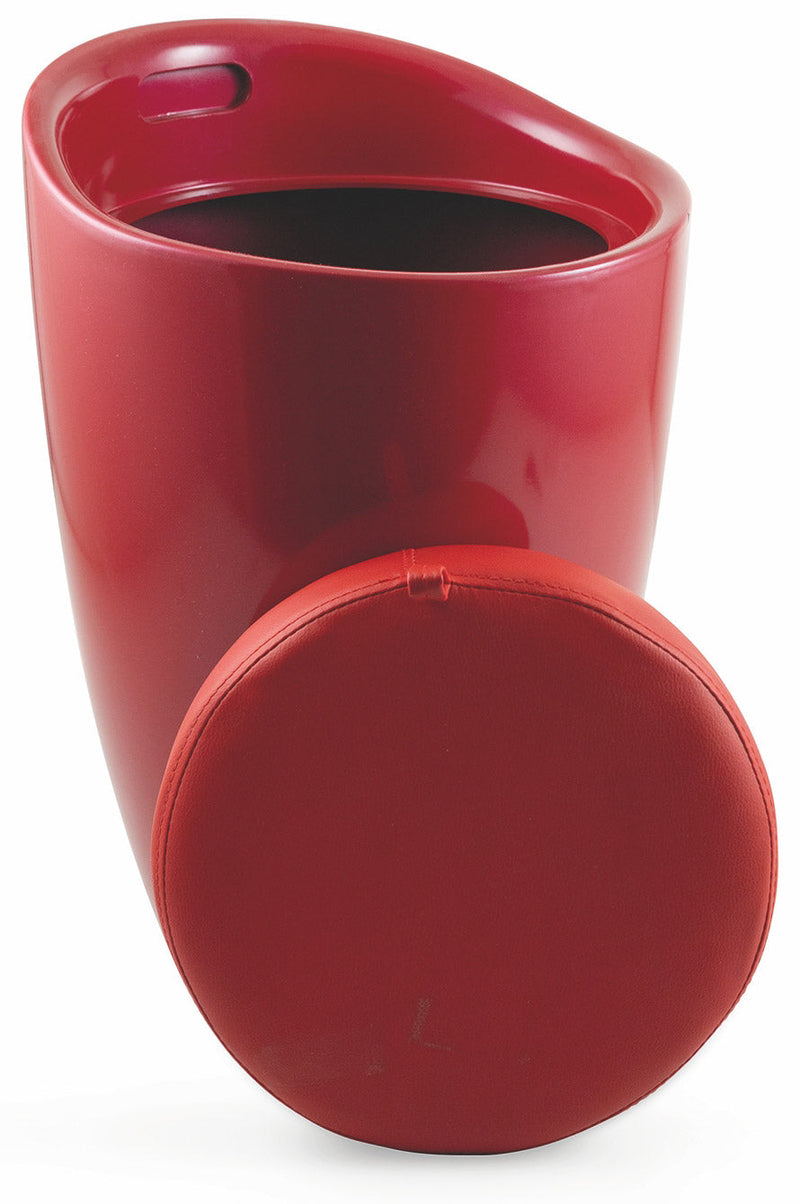 Pouf Sgabello Contenitore Ø37x45,5 cm in ABS Soriani Rosso