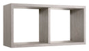 Mensola Rettangolare 2 Scomparti da Parete 70x30x23,7 cm in Fibra di Legno Morgana Maxi Rovere Grigio New