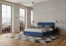 Letto Matrimoniale Senza Testata Imbottito in Similpelle Adele Blu Varie Misure