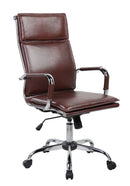 Poltrona da Ufficio Presidenziale Dallas con Braccioli 54x63x106-116 cm in Pelle Sintetica Cuoio      