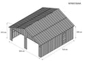 Casetta Box da Giardino in Lamiera di Acciaio 664x721x372 cm Legno