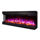 Camino Elettrico da Incasso 48,4x127x20 cm Effetto Fiamma 1500W Dalas Maxi Nero